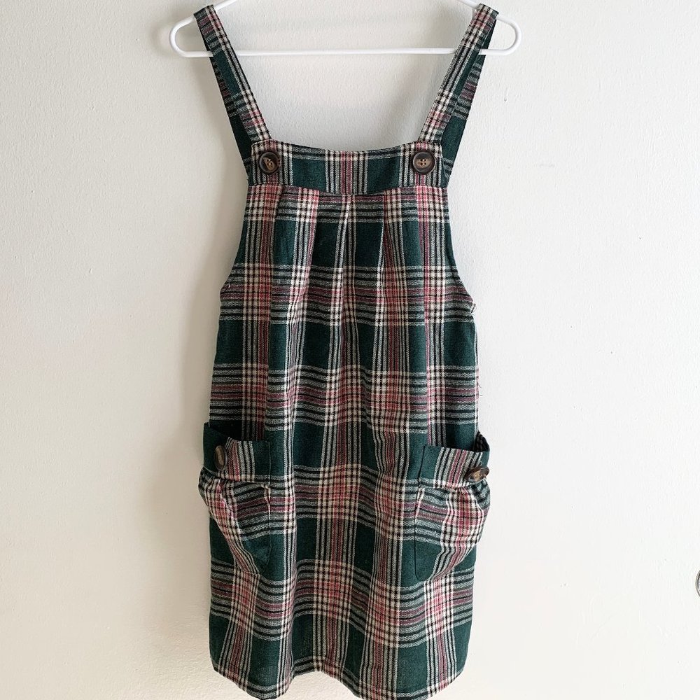 Forever 21 Green Plaid Overall Skirt